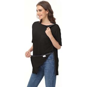 HIBOCT Post Shoulder Surgery Shirts Unisex Premium Full Snap Tear Away Shirt for Post Rotator Cuff Arm Chemo Surgery Rehab