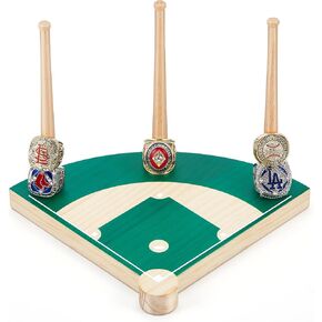 Baseball Ring Holder, Softball Ring Display Case, Championship Baseball Ring Stand, Stadium Design Homeplate Stacked, Sports Baseball Ring Holder Gifts for Lovers Boys Grandpa Dad