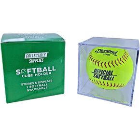 Softball Display Case | Acrylic Softball Cube | Clear Viewing Display Case to Protect Your Collection | Protection & Elegant Design Cube Storage (1 Cube)