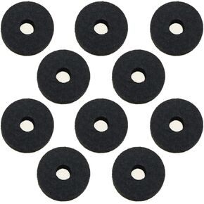 10pcs Cymbal Stand Felt Washer 1.38x0.59" Black Round Hi Hat Clutch Felts Replacement for Drum