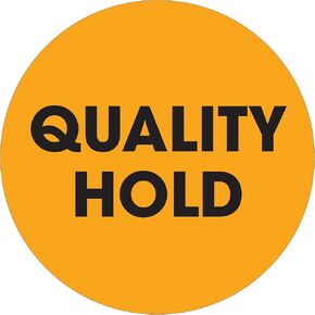 Discount Tag & Label "Quality Hold" Labels/Stickers, 2" Circle, Fluorescent Orange, 500 Labels Per Roll (1 Roll)