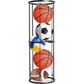 رف تخزين الكرات من Aolamegs، منظم المعدات الرياضية للجراج المثبت على الحائط، المنزل، صالة الألعاب الرياضية - منظم المعدات الرياضية الأسود الموفر للمساحة يحمل كرة القدم، الكرة الطائرة، كرة القدم، كرة السلة in Kuwait