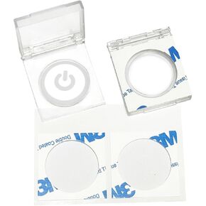 PC Power Button Cover Self-Adhesive - Power Switch Cover Rectangle with Stickers to Prevent Accidental Pressing for Computer, Light Pad, TV, Dishwasher, Wash Machine (4, Φ=0.67“)