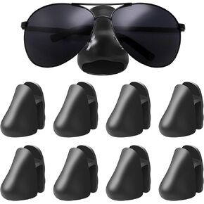 حامل نظارات، 8 قطع ذاتية اللصق مثبتة على الحائط، حامل نظارات شمسية، حامل نظارات على شكل أنف مبتكر، منظم تخزين النظارات الشمسية لغرفة النوم والحمام المنزلي (أسود) in Kuwait