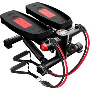 Mini Stepper with Resistance Bands，Stair Steppers for Exercise At Home，Twist Stepper， Stair Stepper Machine with 300 lbs Weight Capacity