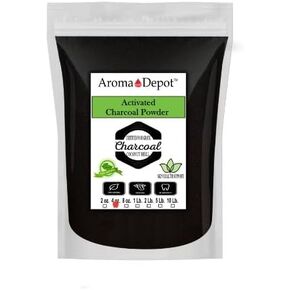 Aroma Depot 4 oz. Coconut Activated Charcoal Powder - Supports Health, Vegan, Non-GMO, No Additives, Food Grade, Teeth Whitening Powder, Charcoal for Facial Scrub, and Soap Making. (4 oz.)