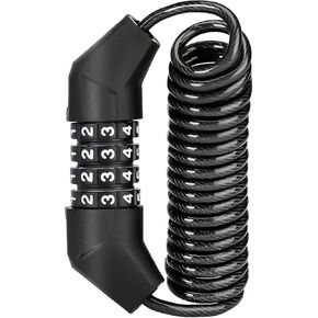 ROCKBROS Motorcycle Helmet Lock, Bike Helmet Lock, 4 Digit Small Cable Lock, Retractable Stroller Lock, Luggage Lock