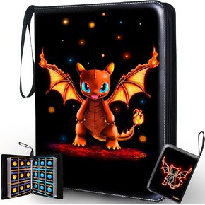 Card Binder 9-Pocket - 900 Pockets Card Holder Album with 50 Removable Card Binder Sleeves for Standard Size Cards - Trading Card Binder - TCG Binder - Gift for Boys and Girls