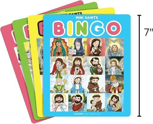 مجموعة ألعاب Mini Saints Bingo، مستلزمات تعلم مدرسة الأحد، تريفيا لدراسة الكتاب المقدس للعائلة، مجموعة مكونة من 16 شخصًا in Saudi Arabia