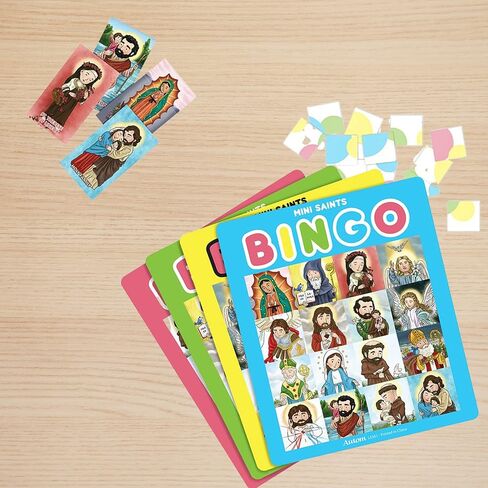 مجموعة ألعاب Mini Saints Bingo، مستلزمات تعلم مدرسة الأحد، تريفيا لدراسة الكتاب المقدس للعائلة، مجموعة مكونة من 16 شخصًا in Saudi Arabia