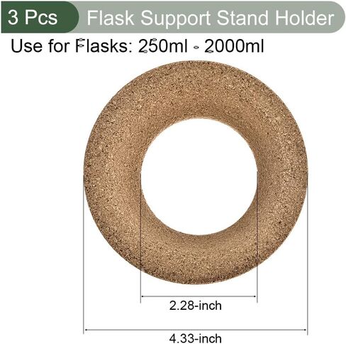 YOKIVE 3 Pcs Flask Support Stand Holder for 250ml-2000ml Flasks | Keep The Spherical Bottom Reagent Bottles Upright, Great for Chemistry Labs (110mm Dia.) in Kuwait