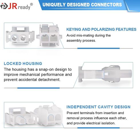 JRready ST6428 Power Connector 9 Pin (4 Matched Sets), 6.35mm Diameter Pin and Sockets 14-20 AWG, Compatible with Molex MLX Power Connector 9 Pin, Free Hanging in Saudi Arabia