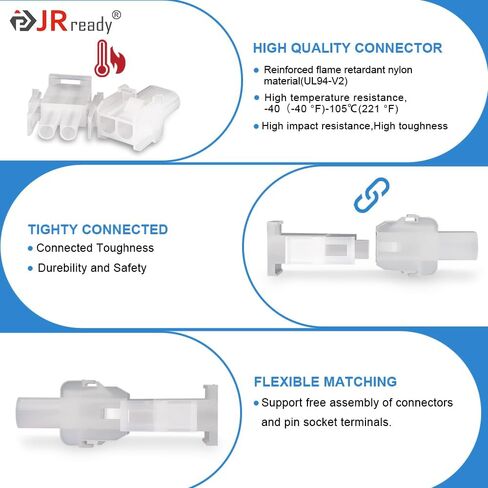 JRready ST6428 Power Connector 9 Pin (4 Matched Sets), 6.35mm Diameter Pin and Sockets 14-20 AWG, Compatible with Molex MLX Power Connector 9 Pin, Free Hanging in Saudi Arabia