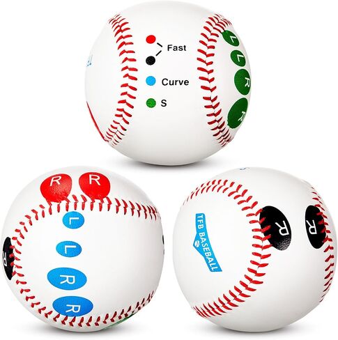 3 Pcs Training Baseball with Finger Placement Markers Baseball Training Grip Equipment Baseball Training Gear for Teenagers Beginners to Learn Multiple Baseball Grips in Saudi Arabia