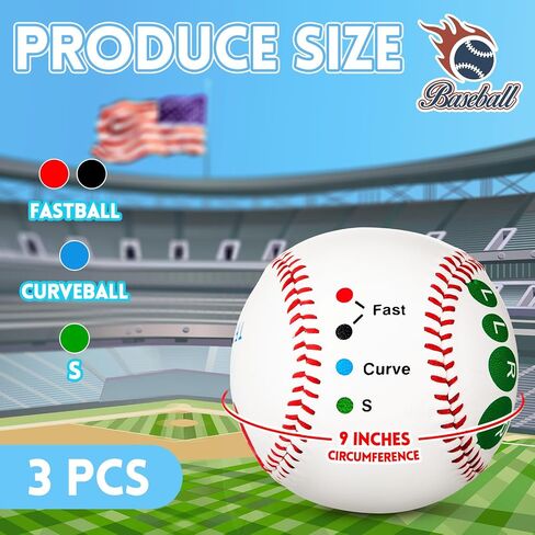 3 Pcs Training Baseball with Finger Placement Markers Baseball Training Grip Equipment Baseball Training Gear for Teenagers Beginners to Learn Multiple Baseball Grips in Saudi Arabia