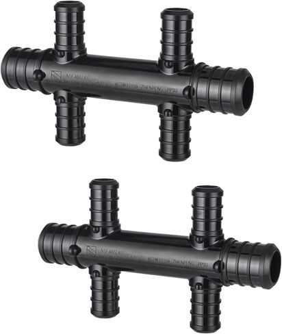 EFIELD 4 Port Opposing Open Poly PPSU Pex Crimp Manifold: 3/4 Trunk, 1/2" Port (4 Ports), Open in Saudi Arabia