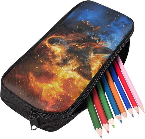 GIFTPUZZ Purple Dragon Print Pencil Cases for Girls Boys Kids Pencil Pouch Pen Case School Supplies Coin Purse Wallet Black in Kuwait