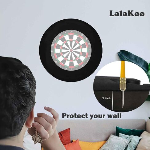 Dart Board Wall Protector Spliced Dartboard Surround Round Spliced Dart Board Backer Inner Diameter 17.75 inch for Dart Board Area Dart Board Backing (One Size, Black) in Kuwait