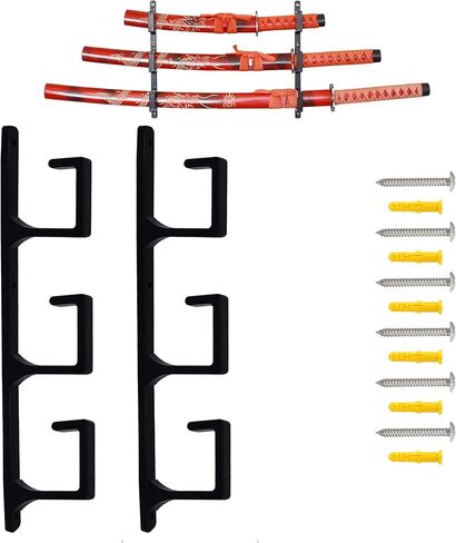 YYST رف تخزين حامل جداري على شكل سيف أسود - عرض أفقي in Kuwait