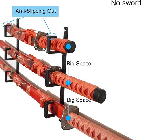 YYST رف تخزين حامل جداري على شكل سيف أسود - عرض أفقي in Kuwait