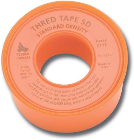 لفة شريط لاصق ذات كثافة قياسية من مادة PTFE باللون الأبيض من Gasoila، درجة حرارة أداء -400 إلى 500 درجة فهرنهايت، سمك 3 مل، عرض 3/4 بوصة، لفة 250 بوصة in Kuwait