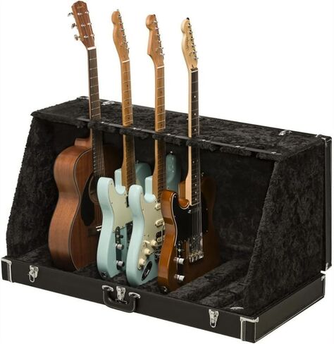 حامل حافظة من السلسلة الكلاسيكية القوية، 6 جيتار، أسود (6 جيتار)، حامل جيتار، حامل على شكل حافظة جيتار، حامل جيتار عالمي in Kuwait