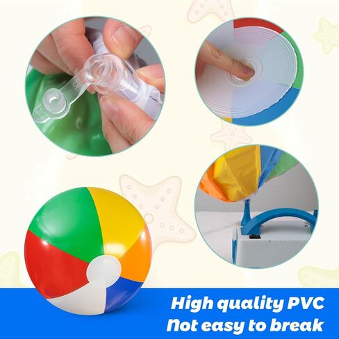 FUTUREPLUSX 2 قطعة كرات شاطئ كبيرة، كرات حمام سباحة قابلة للنفخ، كرات شاطئ PVC مقاس 42 بوصة، ألوان قوس قزح كلاسيكية للأطفال في الصيف وحفلات الشاطئ in Kuwait