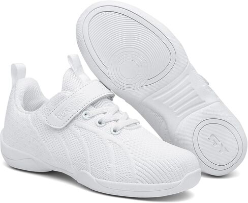 PPXID Youth Girls Mesh Breathable Running Sneakers Athletic Training Tennis Shoes White Cheerleading Shoes Dance Shoes in Saudi Arabia