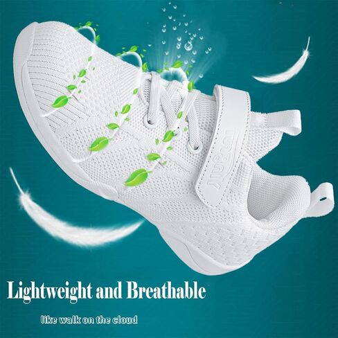 PPXID Youth Girls Mesh Breathable Running Sneakers Athletic Training Tennis Shoes White Cheerleading Shoes Dance Shoes in Saudi Arabia