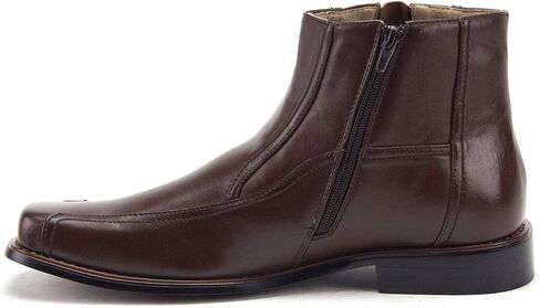 Jazamé Men's Leather Lined Ankle High Moto Zipped Chelsea Dress Boots in Kuwait