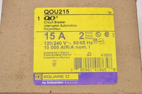 SQUARE D QOU215 QO 2P 15A AMP 120/240V-AC MOLDED CASE CIRCUIT BREAKER B493419 in Saudi Arabia