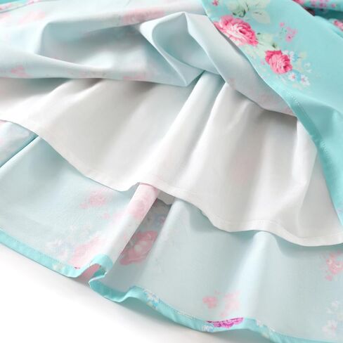 Flofallzique Floral Girls' Dress Summer Ruffle Flutter Sleeve Casual Tie Back Birtrhday Tea Party Toddler Boho Sundresses in Kuwait