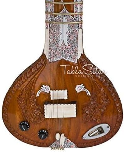 سيتار كهربائي، إصدار الاستوديو، موديل 2024، سيتار واحد، صوتيات رائعة، تحكم في مستوى الصوت والنغمة مع الالتقاط، آلة موسيقية هندية، سيتار - AAH in Kuwait