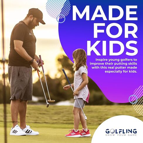 Kids Putter for Golf - Kids Golf Putter for Mini Golf - Junior Golf Putter - Kids Putter 5-7 - Kids Golf Clubs 6-8 - Kids putters 3-5 - Two Way Putter - Balls Included in Saudi Arabia