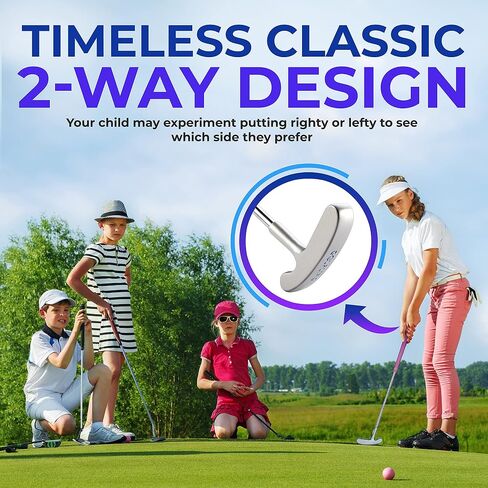 Kids Putter for Golf - Kids Golf Putter for Mini Golf - Junior Golf Putter - Kids Putter 5-7 - Kids Golf Clubs 6-8 - Kids putters 3-5 - Two Way Putter - Balls Included in Saudi Arabia
