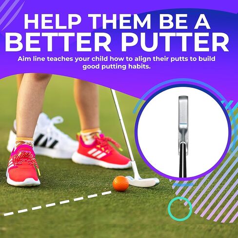 Kids Putter for Golf - Kids Golf Putter for Mini Golf - Junior Golf Putter - Kids Putter 5-7 - Kids Golf Clubs 6-8 - Kids putters 3-5 - Two Way Putter - Balls Included in Saudi Arabia