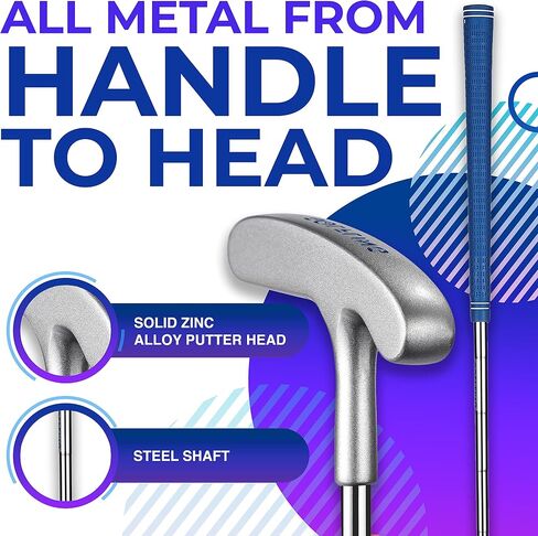 Kids Putter for Golf - Kids Golf Putter for Mini Golf - Junior Golf Putter - Kids Putter 5-7 - Kids Golf Clubs 6-8 - Kids putters 3-5 - Two Way Putter - Balls Included in Saudi Arabia