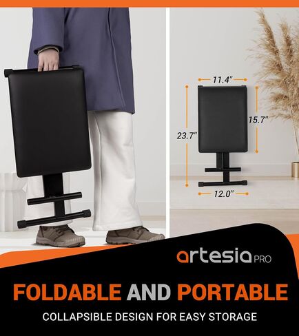 Artesia Portable X-Style Piano Bench - Adjustable, Foldable Keyboard Stool for Musicians - Cushioned Piano Seat Ideal for Piano Players, Perfect for Home & Stage Use, Durable & Compact Keyboard Bench in Saudi Arabia