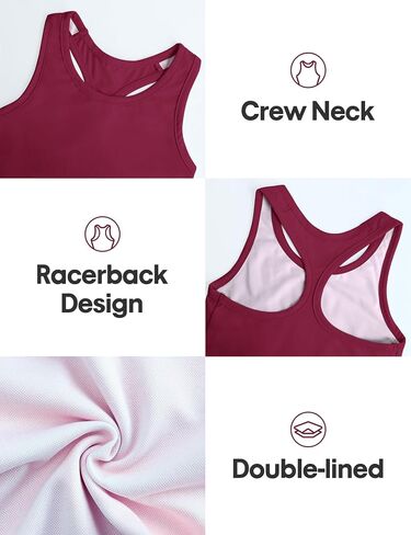 الفتيات أكمام تانك القمم عالية الرقبة اقتصاص الدبابات الأساسية Racerback الرقص الأعلى للأطفال في سن المراهقة الجمباز 4-14Y in Saudi Arabia