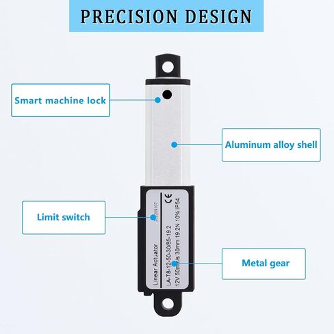 Mini Micro Electric Linear Actuator Stroke 1.2" -12V (1.97"/sec -19.2N), Small Motion Actuator Waterproof with Mounting Brackets, for Home Automation, Window Opener Automotive Car and Robots in Saudi Arabia