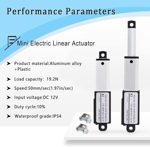 Mini Micro Electric Linear Actuator Stroke 1.2" -12V (1.97"/sec -19.2N), Small Motion Actuator Waterproof with Mounting Brackets, for Home Automation, Window Opener Automotive Car and Robots in Saudi Arabia