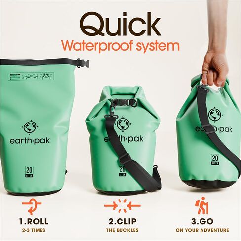 Earth Pak Waterproof Dry Bag - Roll Top Waterproof Backpack Sack Keeps Gear Dry for Kayak with Waterproof Phone Case in Saudi Arabia