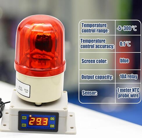 Temperature Warning Light High&Low Temperature Monitor Control Range 23°F to 572°F Red LED Warning Safety Flashing Sbeacon Light for Fridge Cold Chain RV in Kuwait