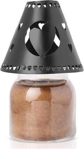 A Cheerful Giver Metal Candle Shade - Black Heart Decorative Tin Candle Shade Fits Most Cheerful Giver 16 oz. & Larger Jar Candles - Lovely Candle Accessories in Saudi Arabia