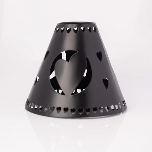 A Cheerful Giver Metal Candle Shade - Black Heart Decorative Tin Candle Shade Fits Most Cheerful Giver 16 oz. & Larger Jar Candles - Lovely Candle Accessories in Saudi Arabia