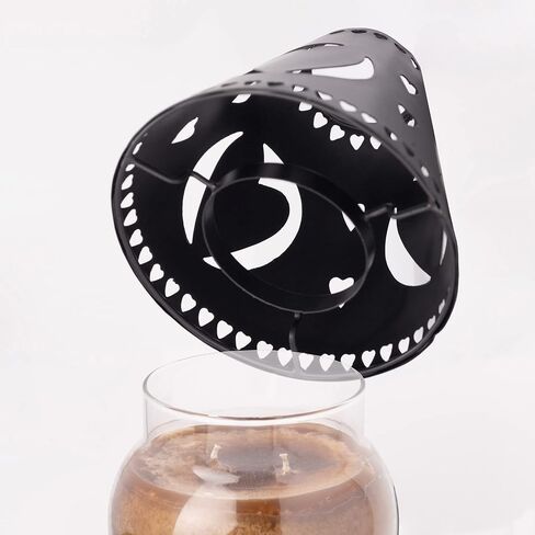 A Cheerful Giver Metal Candle Shade - Black Heart Decorative Tin Candle Shade Fits Most Cheerful Giver 16 oz. & Larger Jar Candles - Lovely Candle Accessories in Saudi Arabia