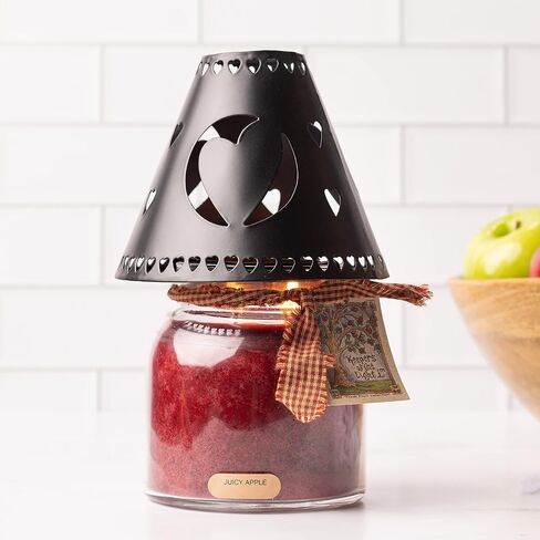 A Cheerful Giver Metal Candle Shade - Black Heart Decorative Tin Candle Shade Fits Most Cheerful Giver 16 oz. & Larger Jar Candles - Lovely Candle Accessories in Saudi Arabia