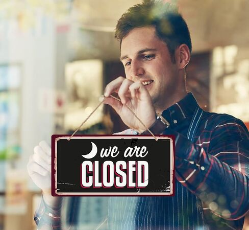 WhatSign Open Closed Signs for Business - Double Sided Open Signs for Business 12" x 6" Business Hours Open and Closed Signs for Business Window Door in Saudi Arabia