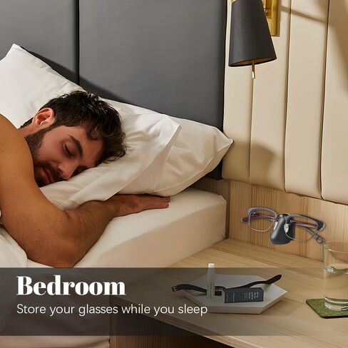 حامل نظارات، 8 قطع ذاتية اللصق مثبتة على الحائط، حامل نظارات شمسية، حامل نظارات على شكل أنف مبتكر، منظم تخزين النظارات الشمسية لغرفة النوم والحمام المنزلي (أسود) in Kuwait
