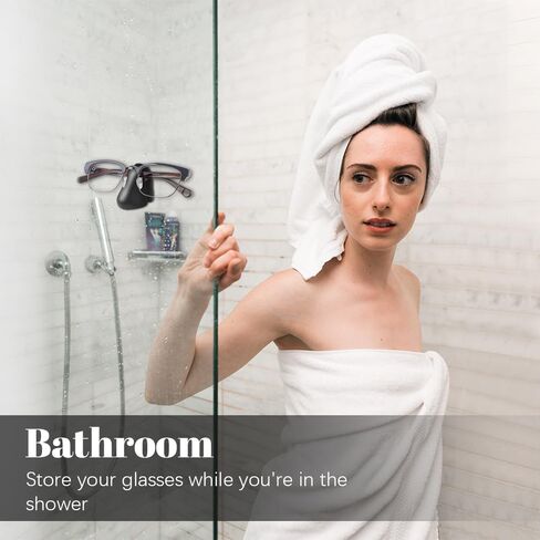 حامل نظارات، 8 قطع ذاتية اللصق مثبتة على الحائط، حامل نظارات شمسية، حامل نظارات على شكل أنف مبتكر، منظم تخزين النظارات الشمسية لغرفة النوم والحمام المنزلي (أسود) in Kuwait